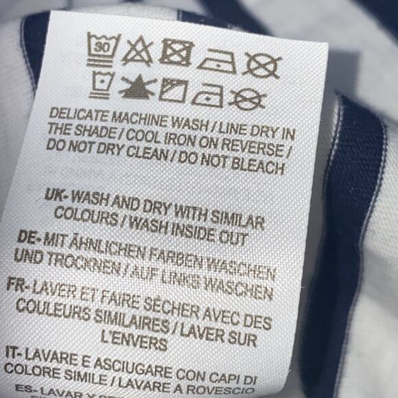 Boden Womens Size 4 US LS Striped Christmas Snowman Tee Shirt White Blue Sequin - Picture 7 of 7